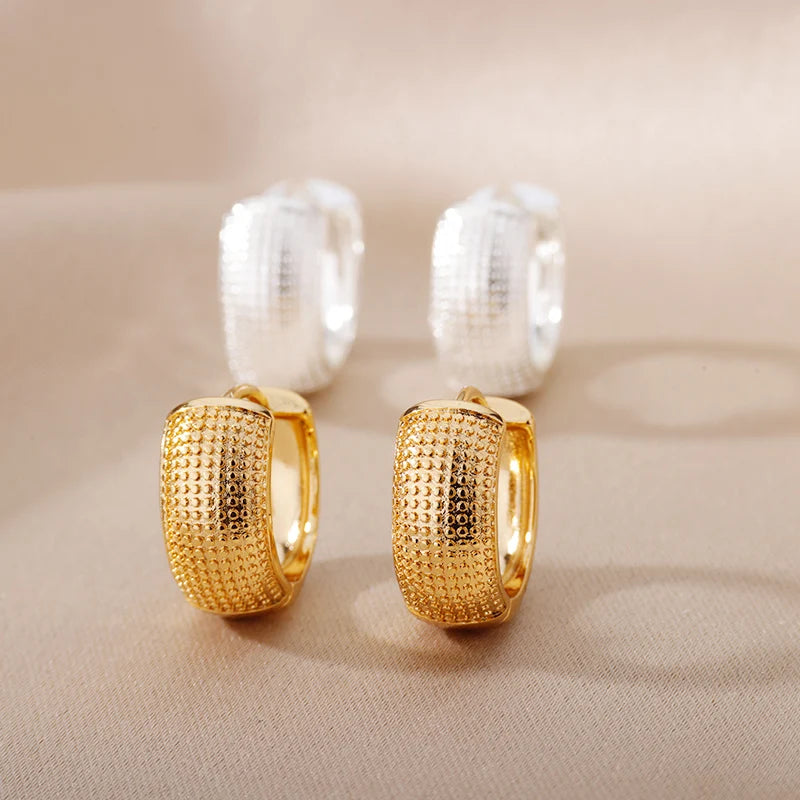 Gold & Silver Small Hoop Earrings – Stainless Steel Trendy Piercing Jewelry
