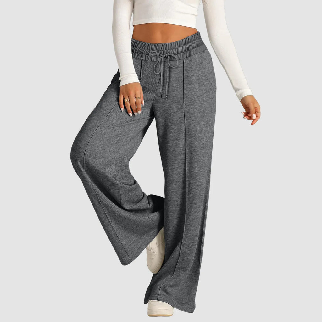 Women’s Casual Wide Leg Tie Jogger Pants – Loose Palazzo Spaghetti Strap Sweatpants