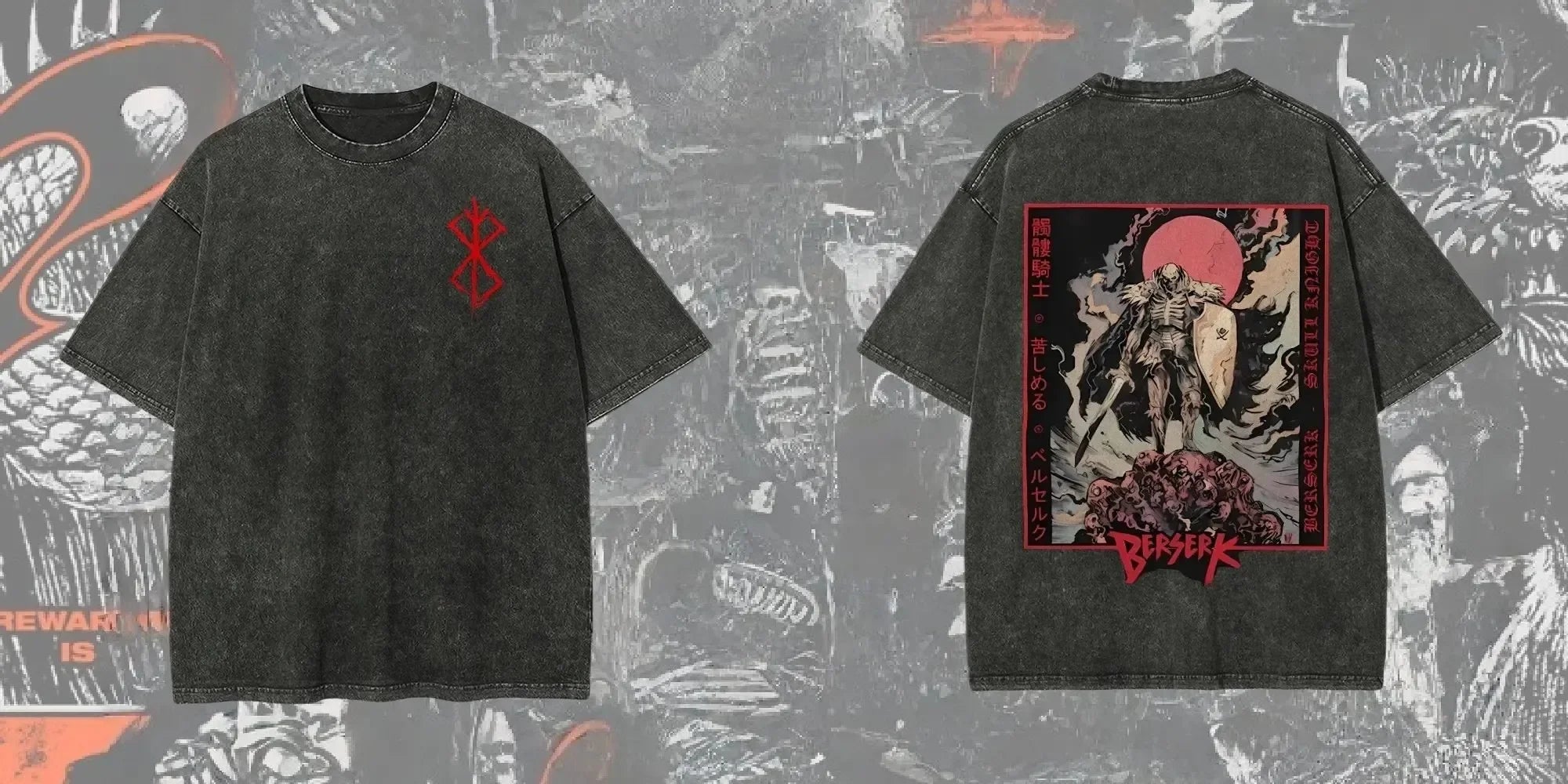 Men's Washed Anime Graphic T-Shirt – Oversized Baggy Streetwear Tee
