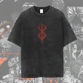 Men's Washed Anime Graphic T-Shirt – Oversized Baggy Streetwear Tee
