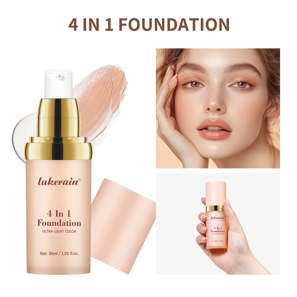 4-in-1 SPF30 Full Coverage Foundation – Waterproof Hydrating Concealer Skin Tone