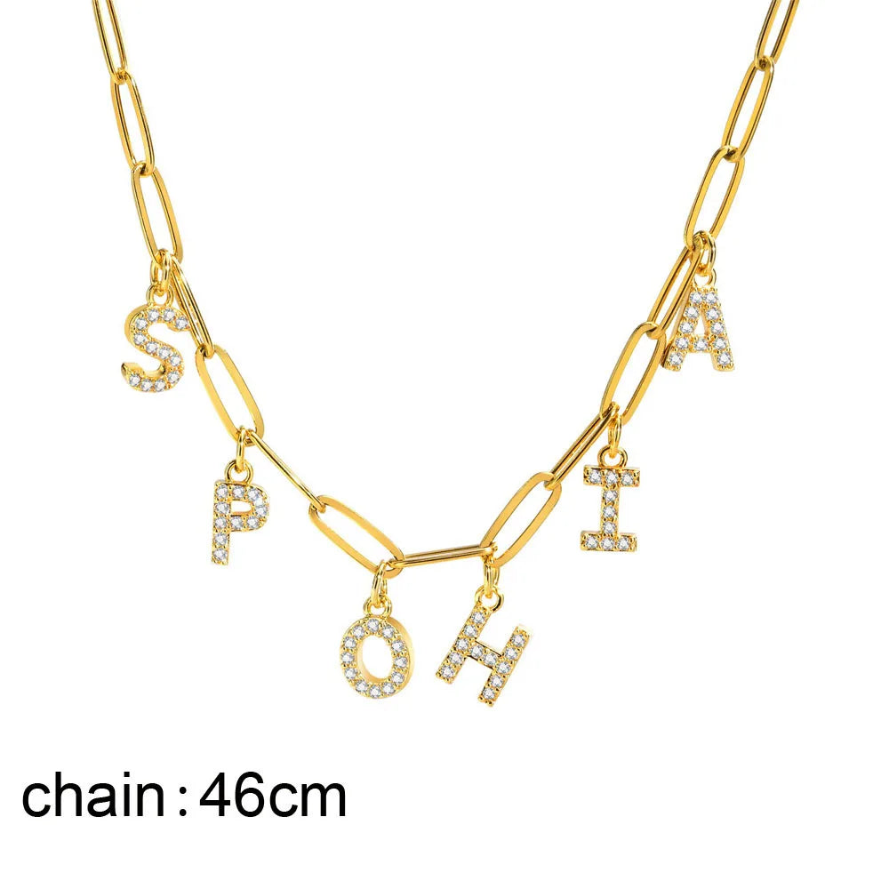 Personalized Initial Name Necklace – Stainless Steel Letter Pendant Women Gift