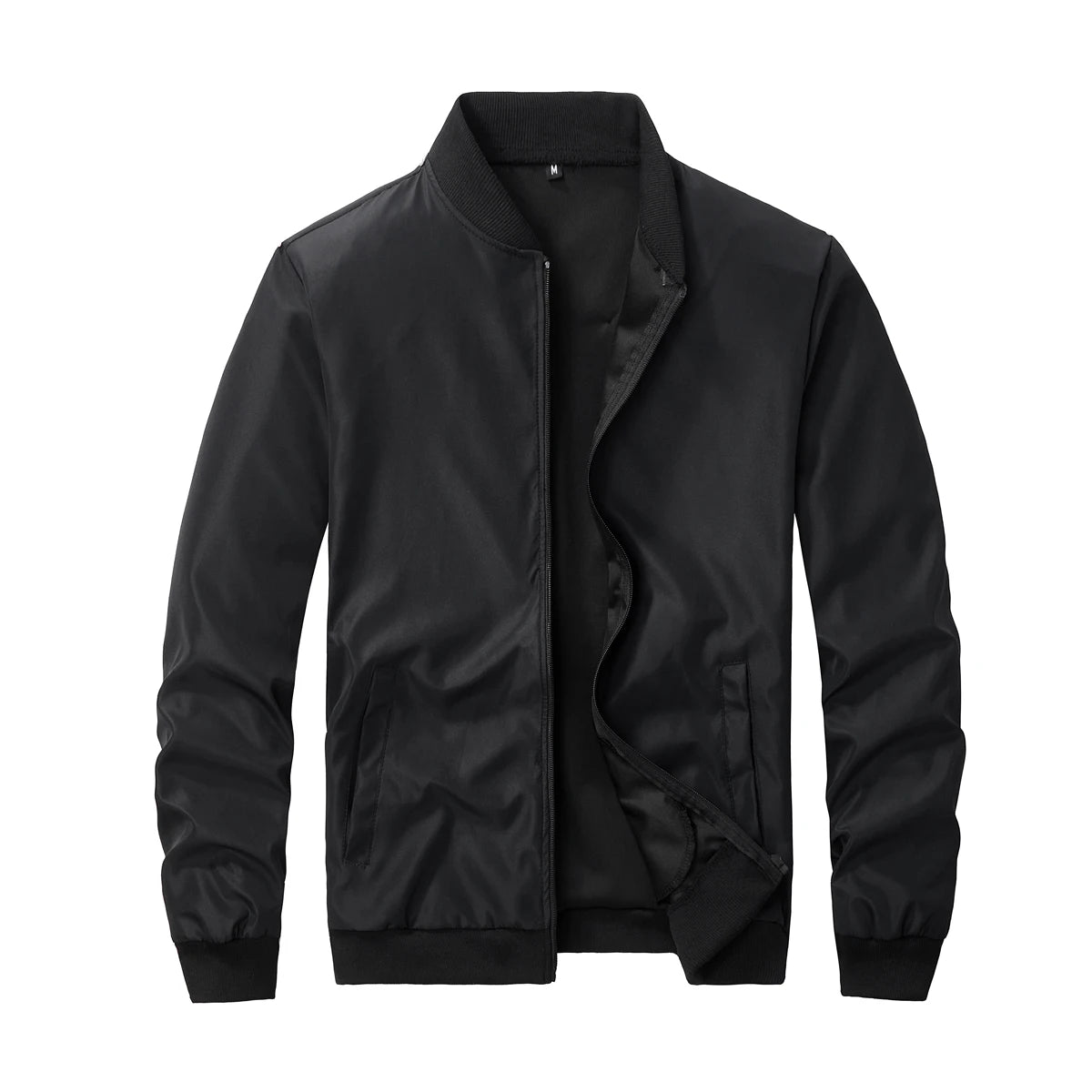 Men's Baseball Collar Casual Jacket – Short Loose Solid Color Thin Coat