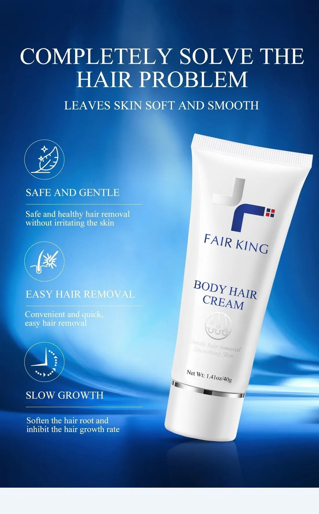 Herbal Painless Hair Removal Cream – Gentle Depilatory for Legs Arms & Body