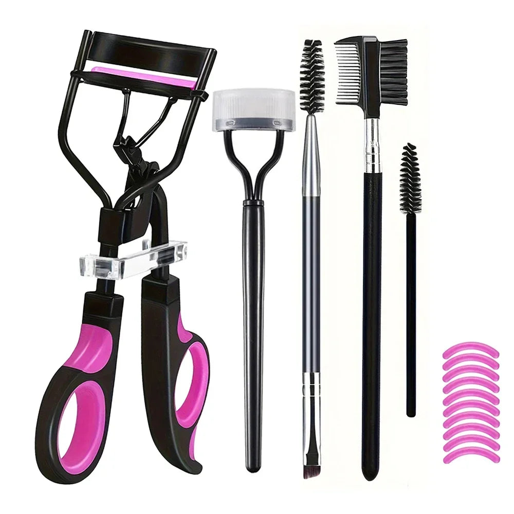 Eyelash Curler Set with Replacement Pads – Lash Wands Tweezers 7–15 Piece Kit