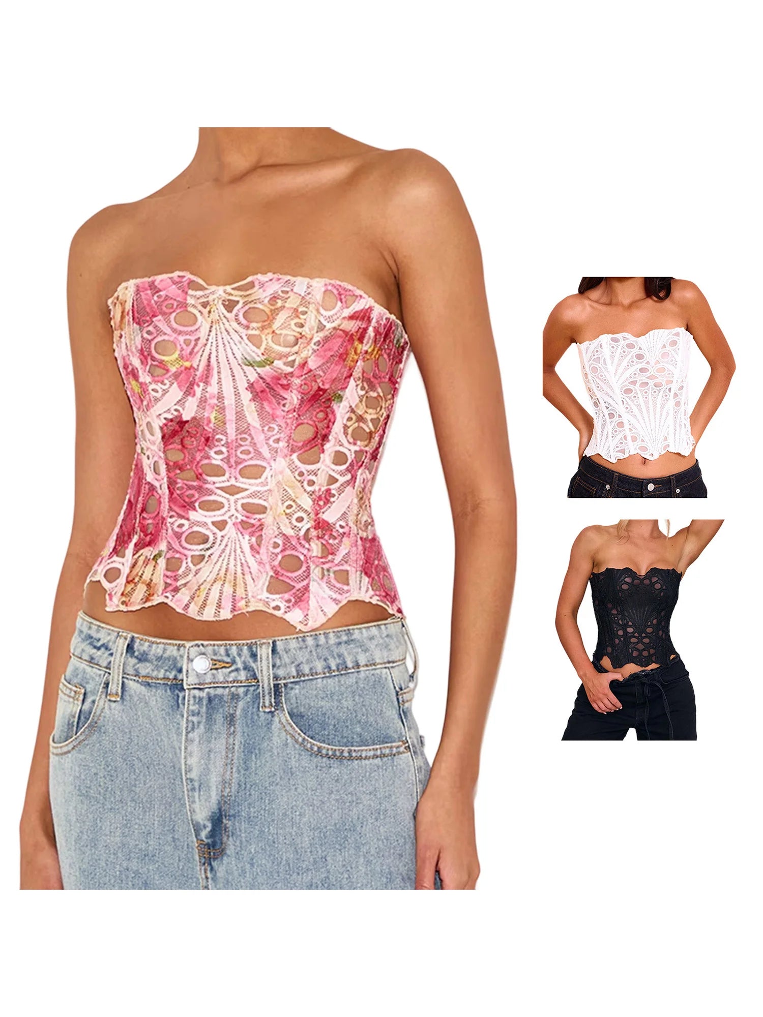 Sexy Lace-Up Backless Bandeau Top – Off-Shoulder Cutout Velvet Streetwear