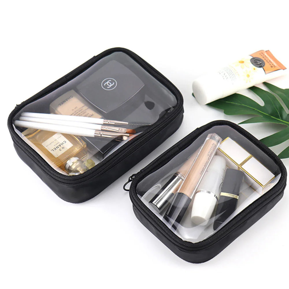 Clear PVC Waterproof Travel Makeup Bag – Toiletry Brush Organizer Pouch