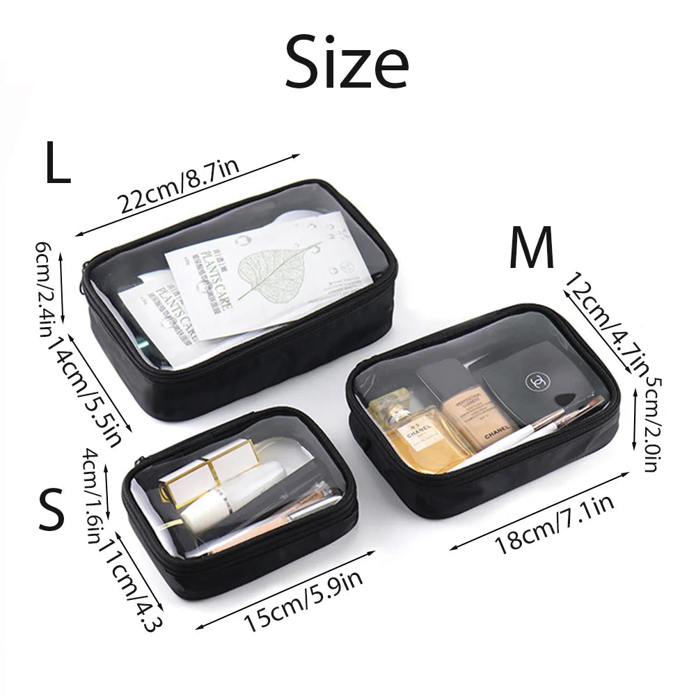 Clear PVC Waterproof Travel Makeup Bag – Toiletry Brush Organizer Pouch