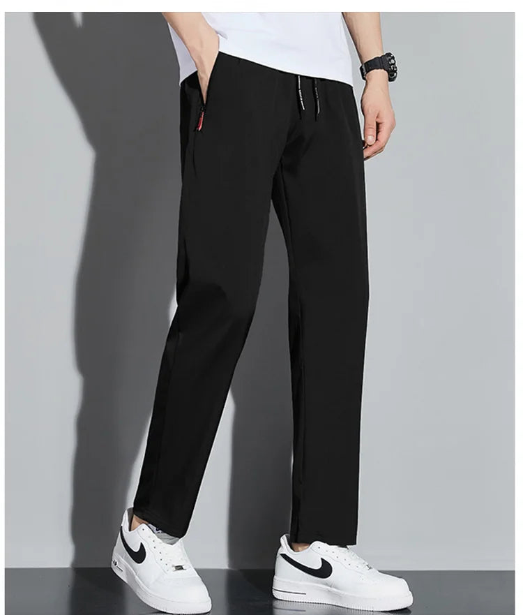 Men’s Slim Fit Stretch Jogger Pants – Elastic Waist Business Casual Korean Style