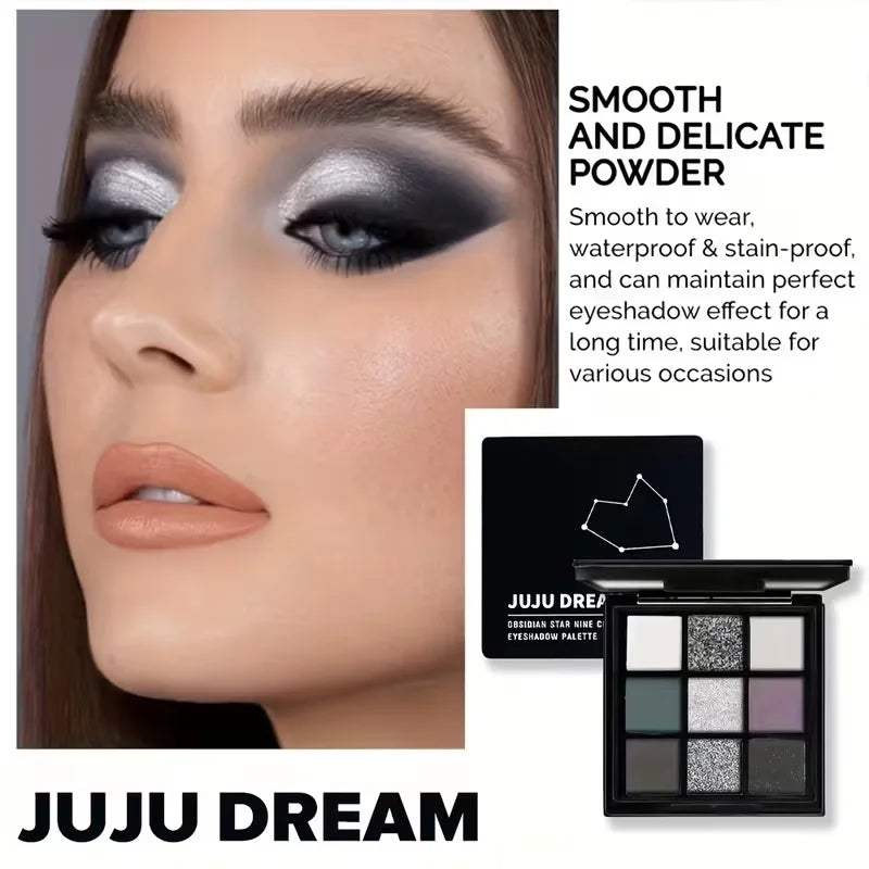9-Color Smoky Punk Eyeshadow Palette – Long-Lasting Waterproof Eye Makeup