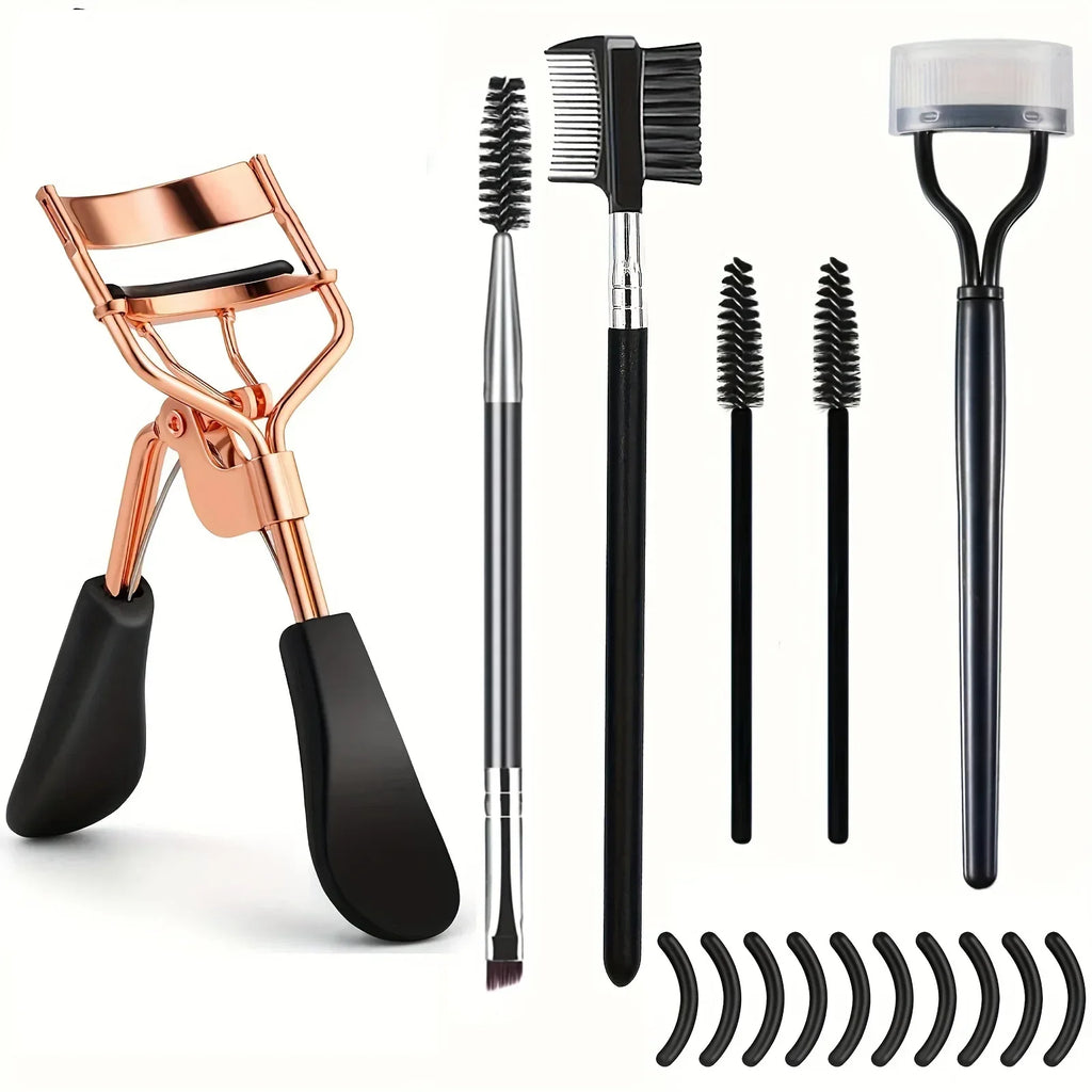 Eyelash Curler Set with Replacement Pads – Lash Wands Tweezers 7–15 Piece Kit