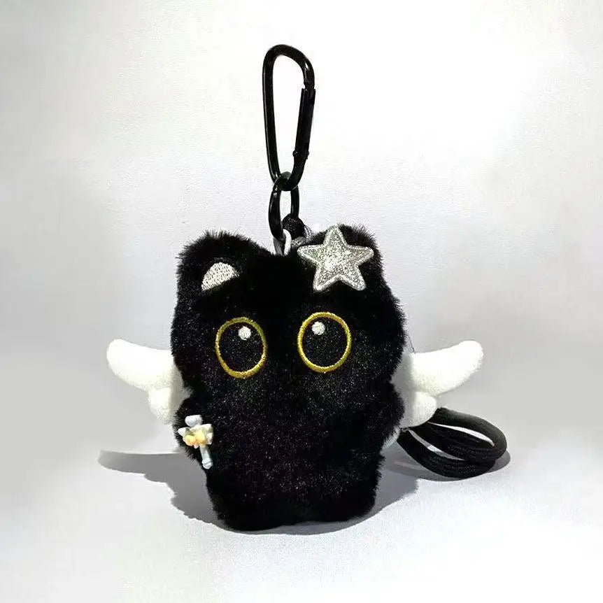 Cute Plush Black Cat Doll Keychain – Kawaii Bag Charm Pendant Gift