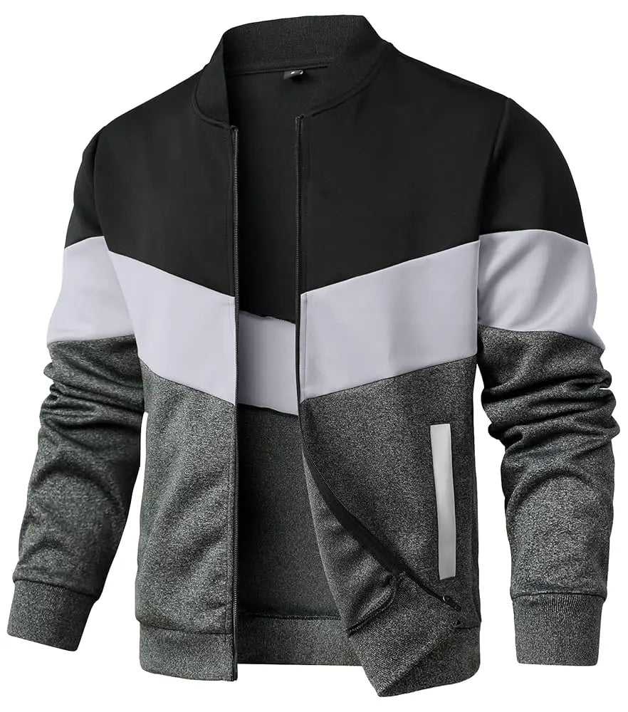 Men's Zip-Up Bomber Windbreaker Jacket – Streetwear Business Casual Spring Coat