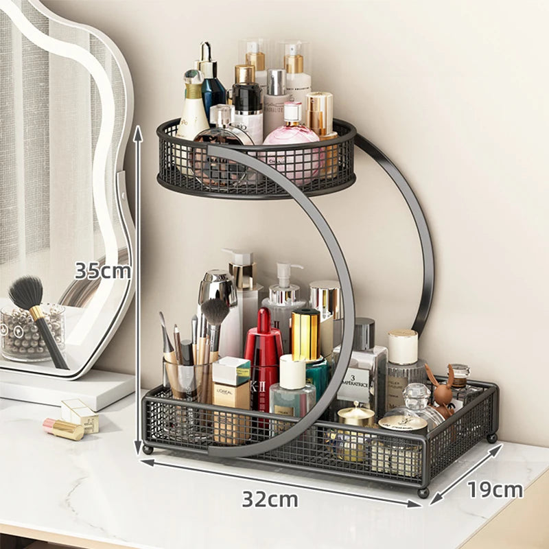 Metal Makeup Storage Rack – Multi-Layer Skincare Organizer No Installation