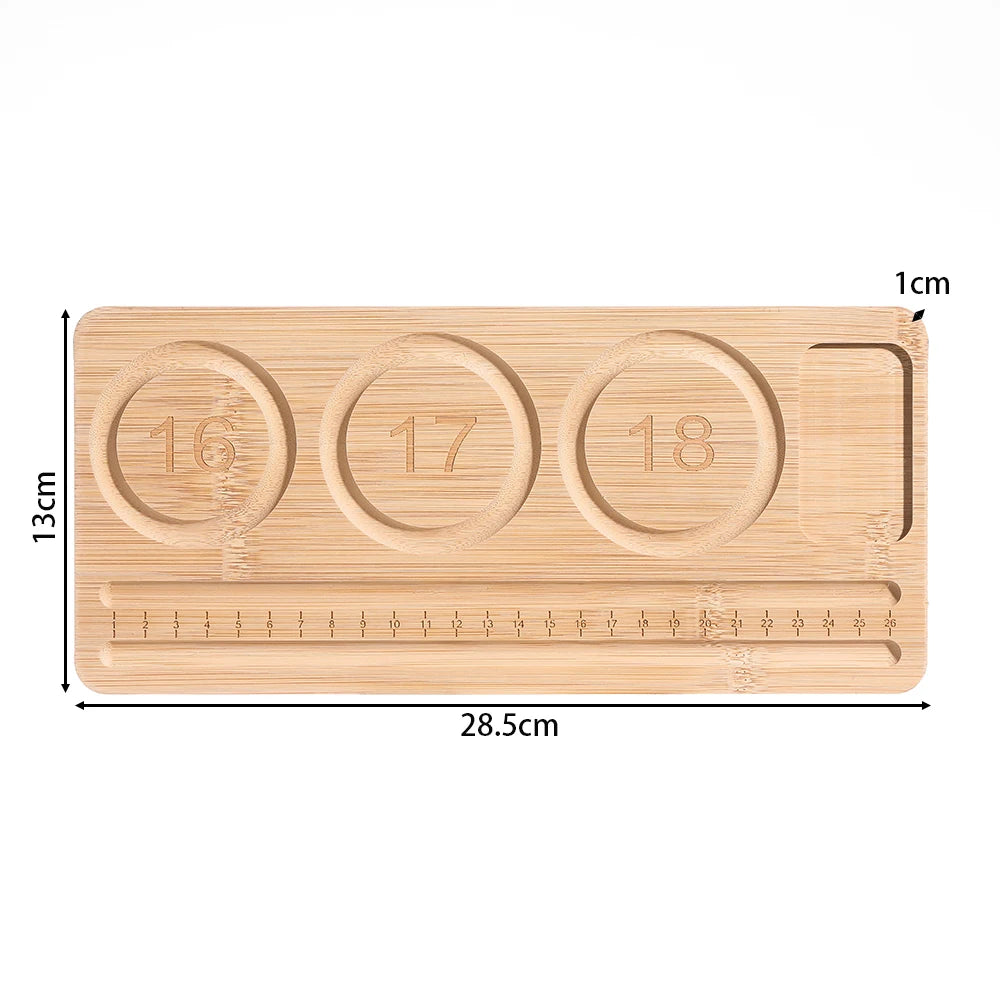 Wooden Flocked Beading Tray DIY Bracelet Necklace Jewelry Making Findings Beading Organizer Gray Bead Board Measuring Tools 2030