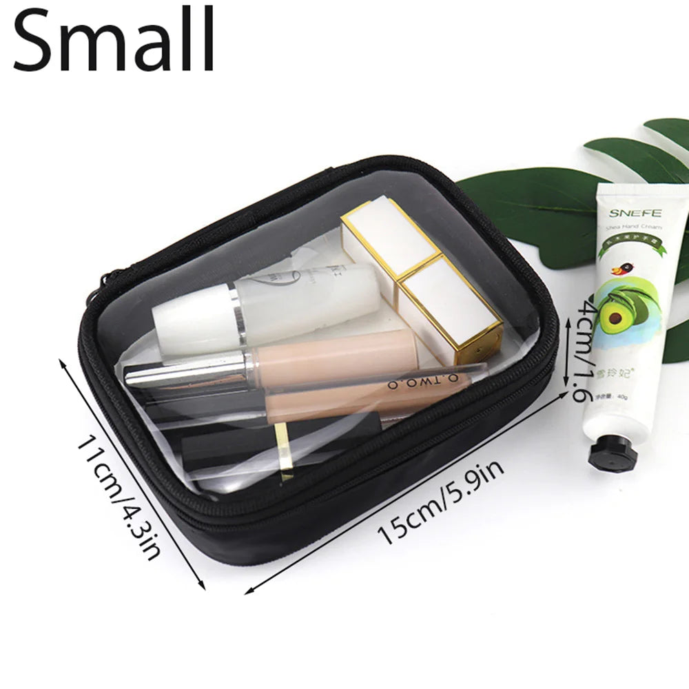Clear PVC Waterproof Travel Makeup Bag – Toiletry Brush Organizer Pouch