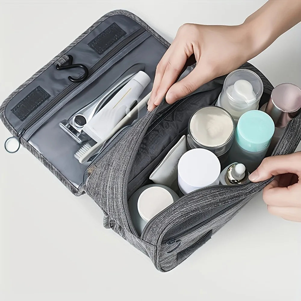 Oxford Zippered Cosmetic Organizer Bag – Travel Toiletry Makeup Pouch