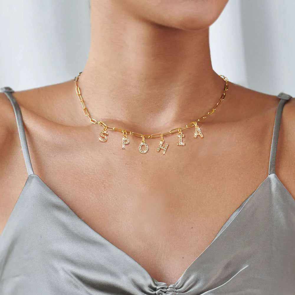 Personalized Initial Name Necklace – Stainless Steel Letter Pendant Women Gift