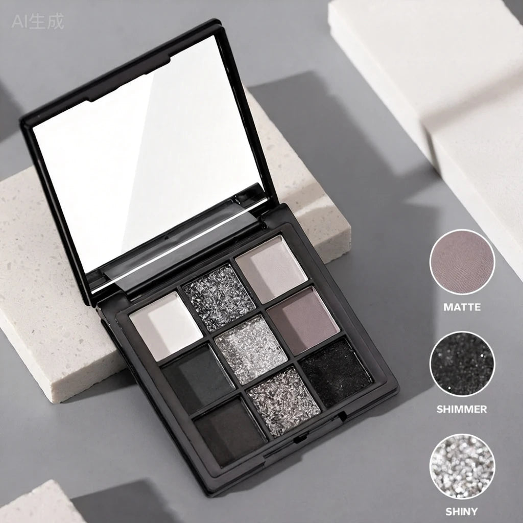 9-Color Smoky Punk Eyeshadow Palette – Long-Lasting Waterproof Eye Makeup
