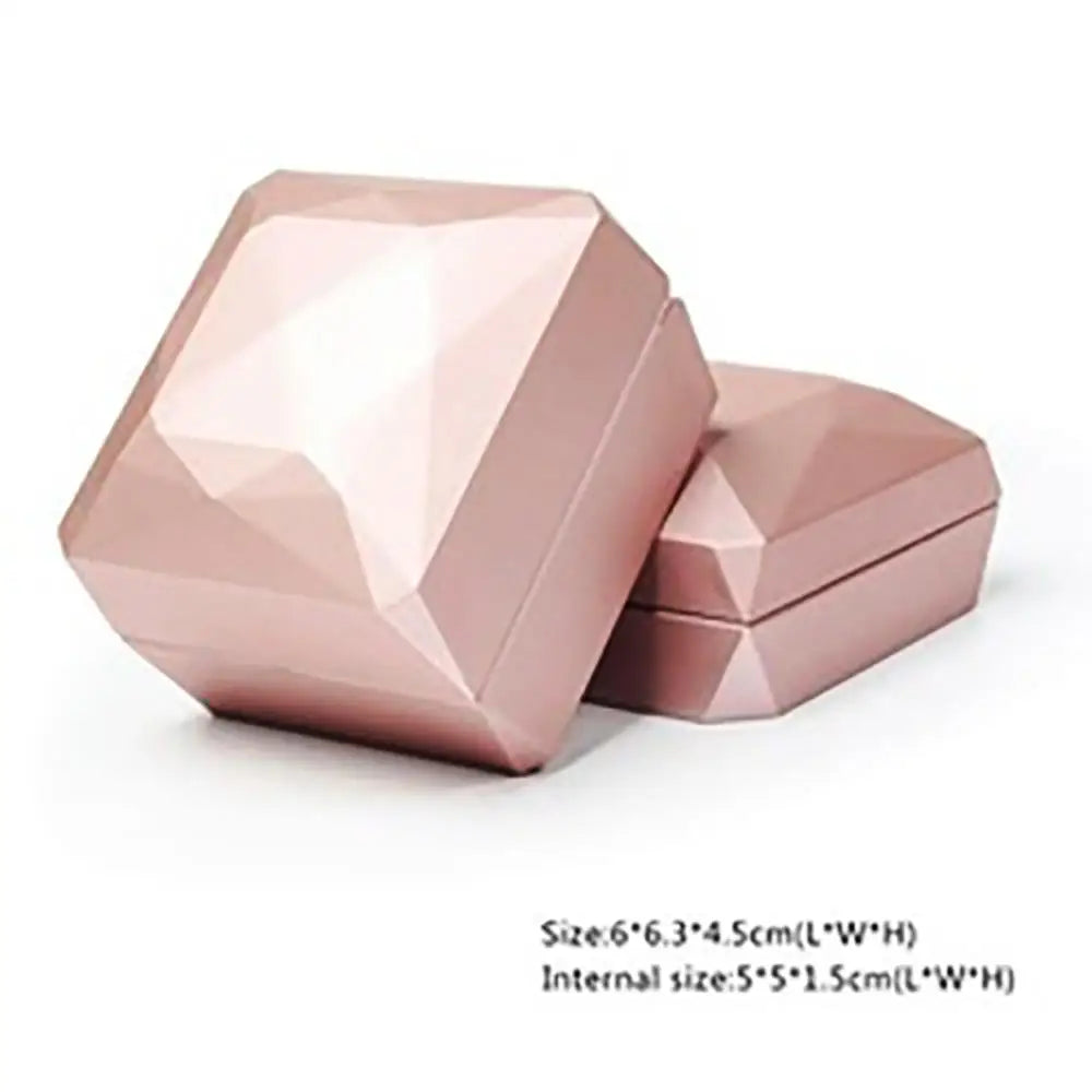 LED Luxury Velvet Jewelry Ring Box – Proposal Engagement Wedding Gift Display