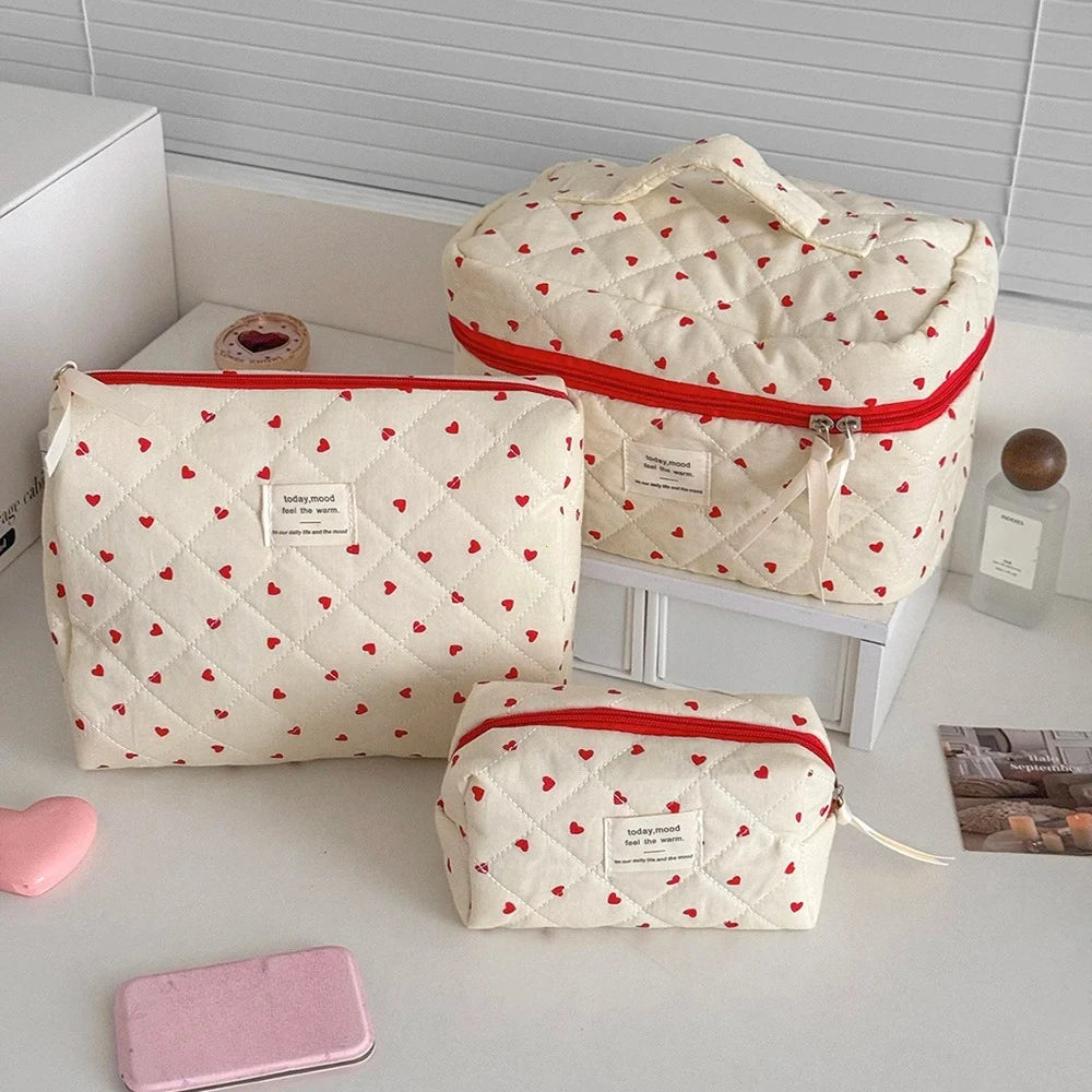 Black Floral Quilted Makeup Tote Bag – Travel Cosmetic Handbag Organizer