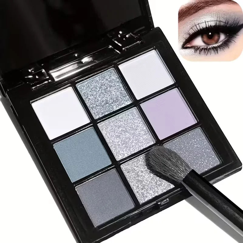 9-Color Smoky Punk Eyeshadow Palette – Long-Lasting Waterproof Eye Makeup