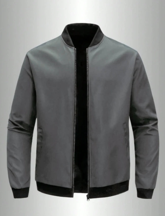 Men's Baseball Collar Casual Jacket – Short Loose Solid Color Thin Coat