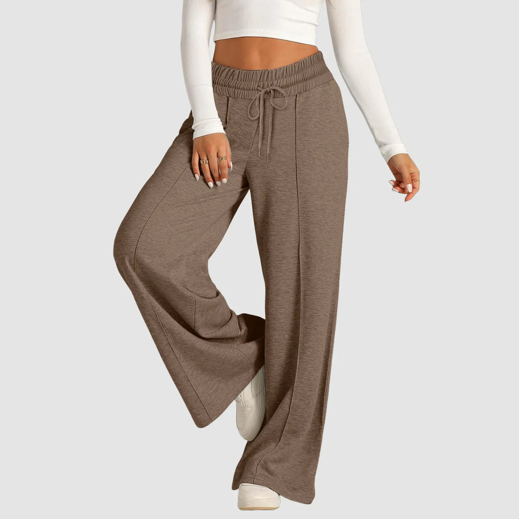 Women’s Casual Wide Leg Tie Jogger Pants – Loose Palazzo Spaghetti Strap Sweatpants