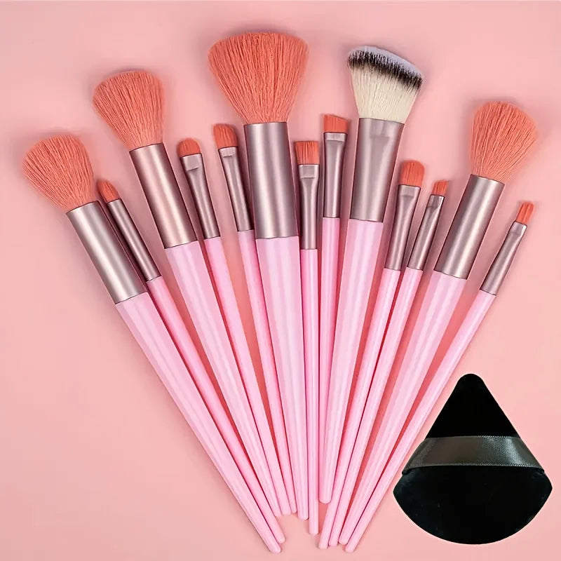 13-Piece Ultra-Soft Makeup Brush Set – Foundation Blush Eyeshadow Holiday Gift