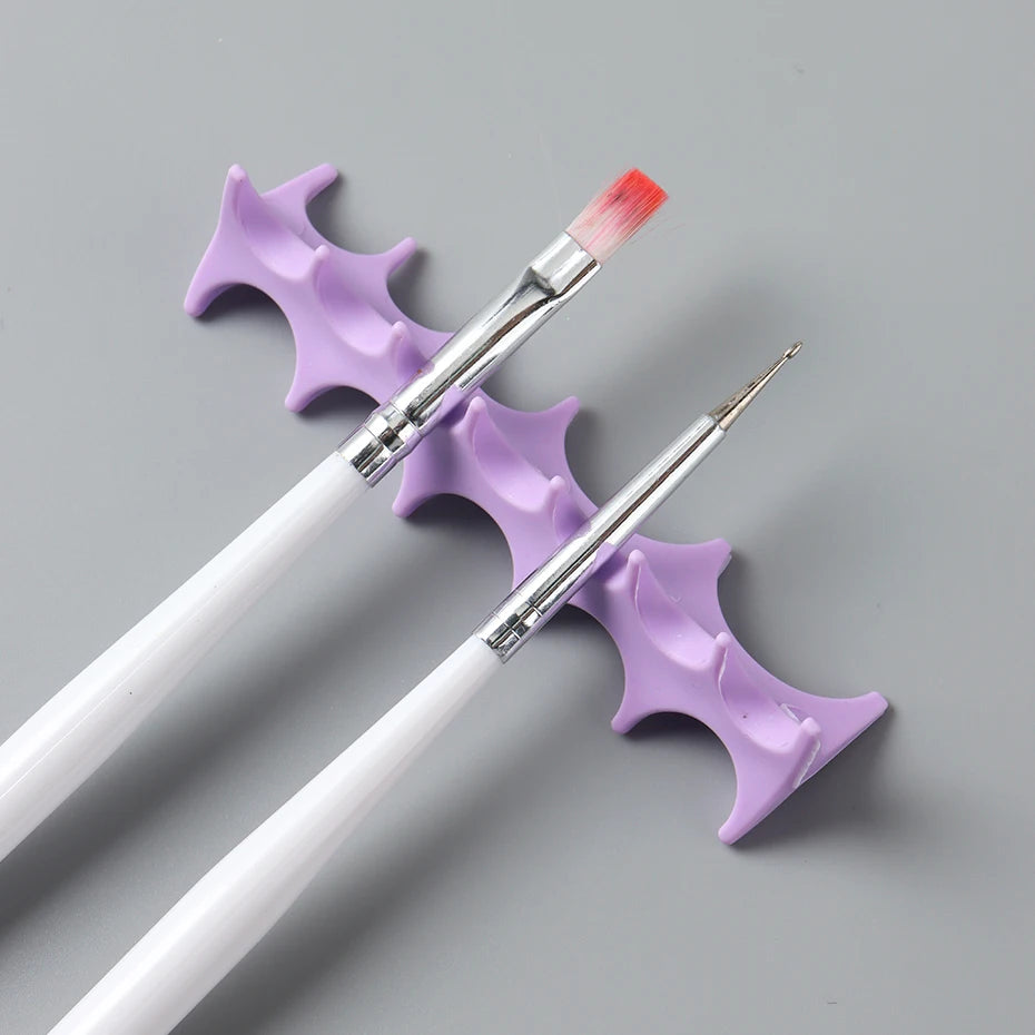 Soft Silicone Nail Pen Holder Brush Rack Shelf UV Gel Brush Display Stand Makeup Painting Pen Rest Organizer Stander Manicure
