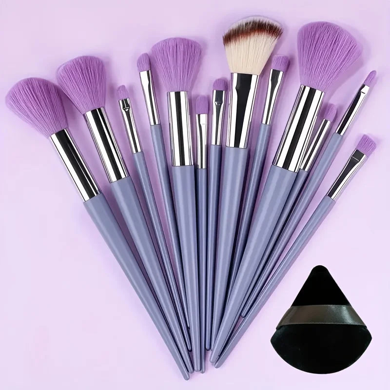 13-Piece Ultra-Soft Makeup Brush Set – Foundation Blush Eyeshadow Holiday Gift