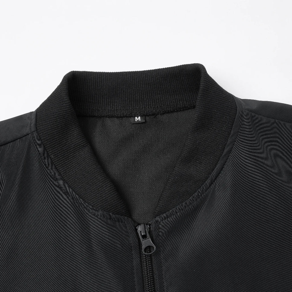 Men's Baseball Collar Casual Jacket – Short Loose Solid Color Thin Coat