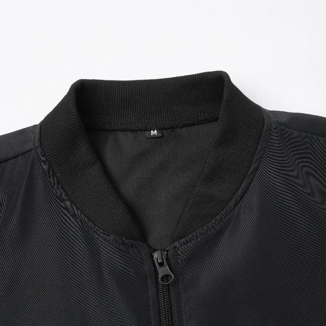 Men's Baseball Collar Casual Jacket – Short Loose Solid Color Thin Coat