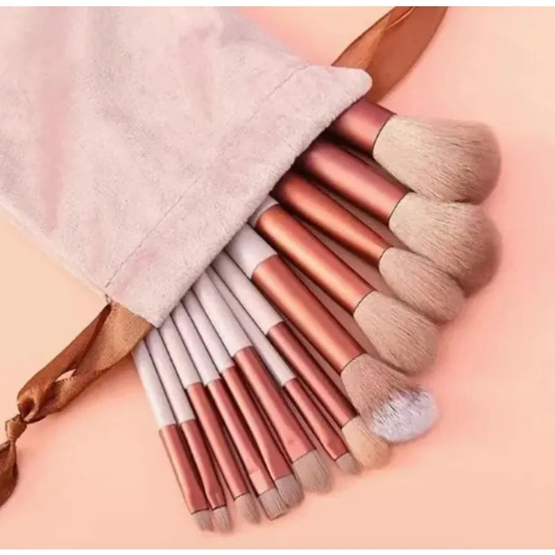 13-Piece Ultra-Soft Makeup Brush Set – Foundation Blush Eyeshadow Holiday Gift