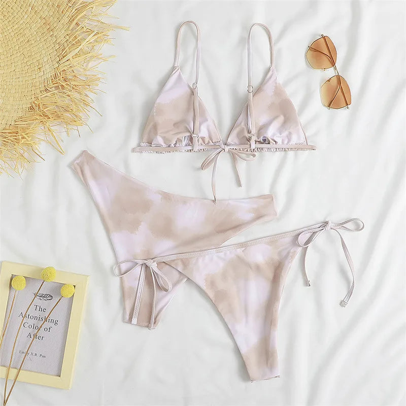 Women’s 3-Piece Push Up Bandage Bikini Set – Triangle Swimsuit Beachwear