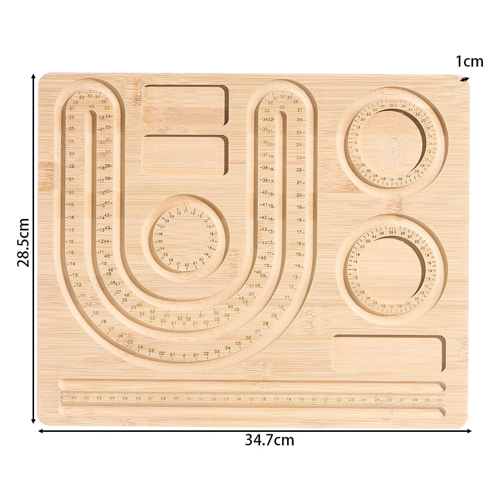 Wooden Flocked Beading Tray DIY Bracelet Necklace Jewelry Making Findings Beading Organizer Gray Bead Board Measuring Tools 2030