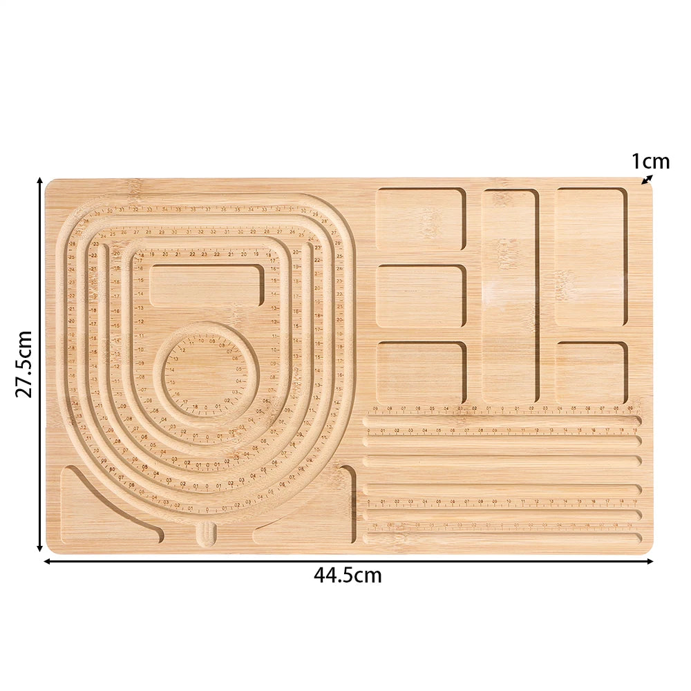 Wooden Flocked Beading Tray DIY Bracelet Necklace Jewelry Making Findings Beading Organizer Gray Bead Board Measuring Tools 2030