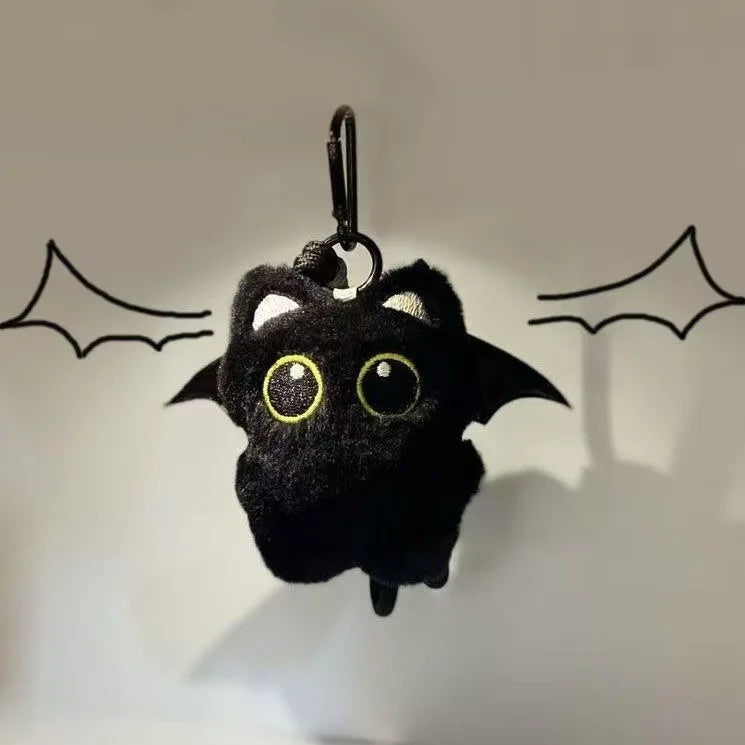 Cute Plush Black Cat Doll Keychain – Kawaii Bag Charm Pendant Gift