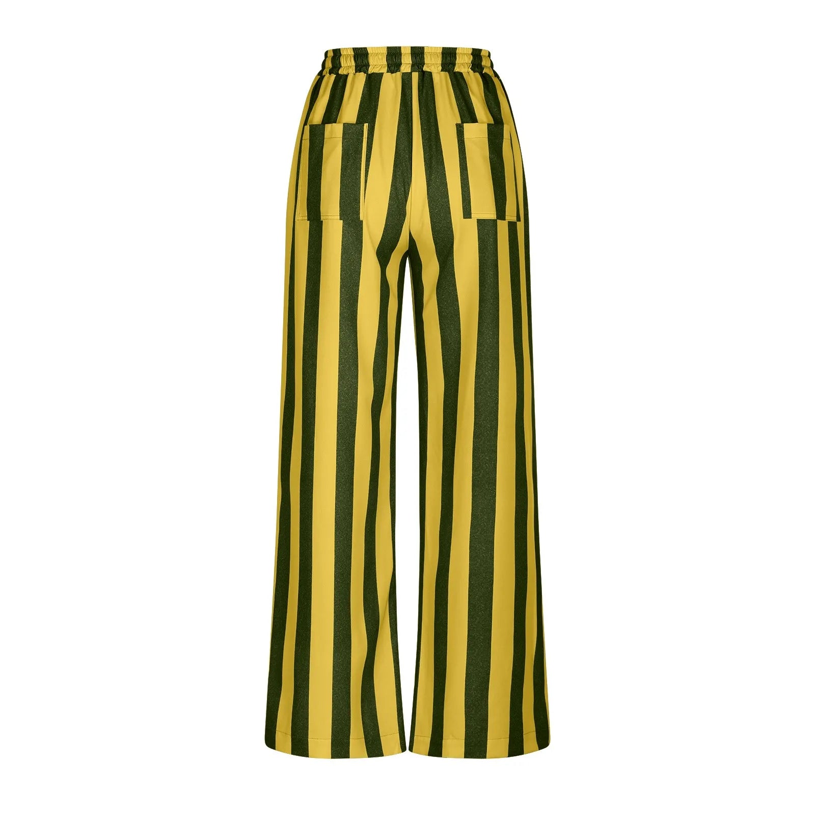 Women’s Striped High Waist Wide Leg Palazzo Pants – Color Block Lounge Trousers