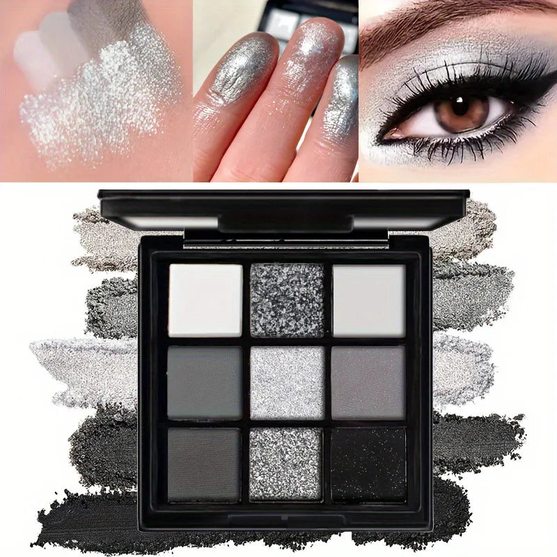 9-Color Smoky Punk Eyeshadow Palette – Long-Lasting Waterproof Eye Makeup