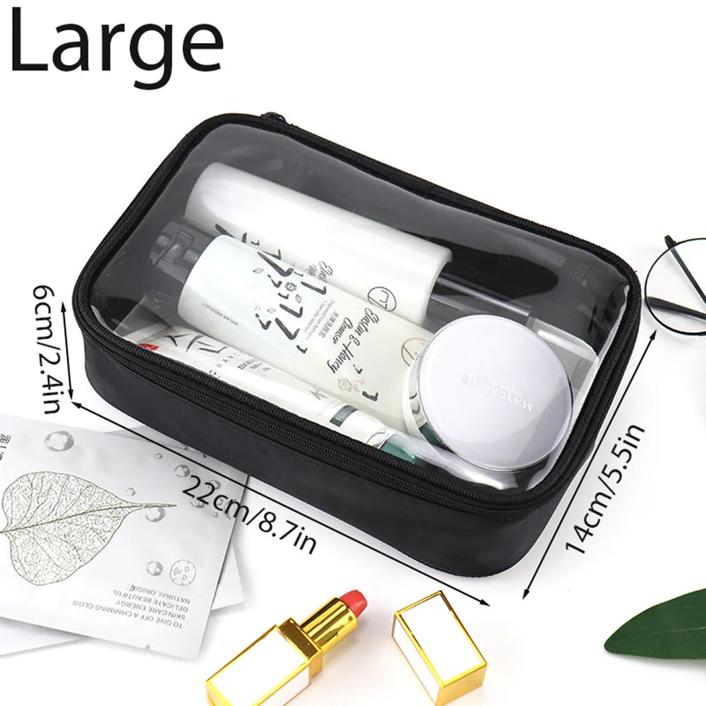 Clear PVC Waterproof Travel Makeup Bag – Toiletry Brush Organizer Pouch
