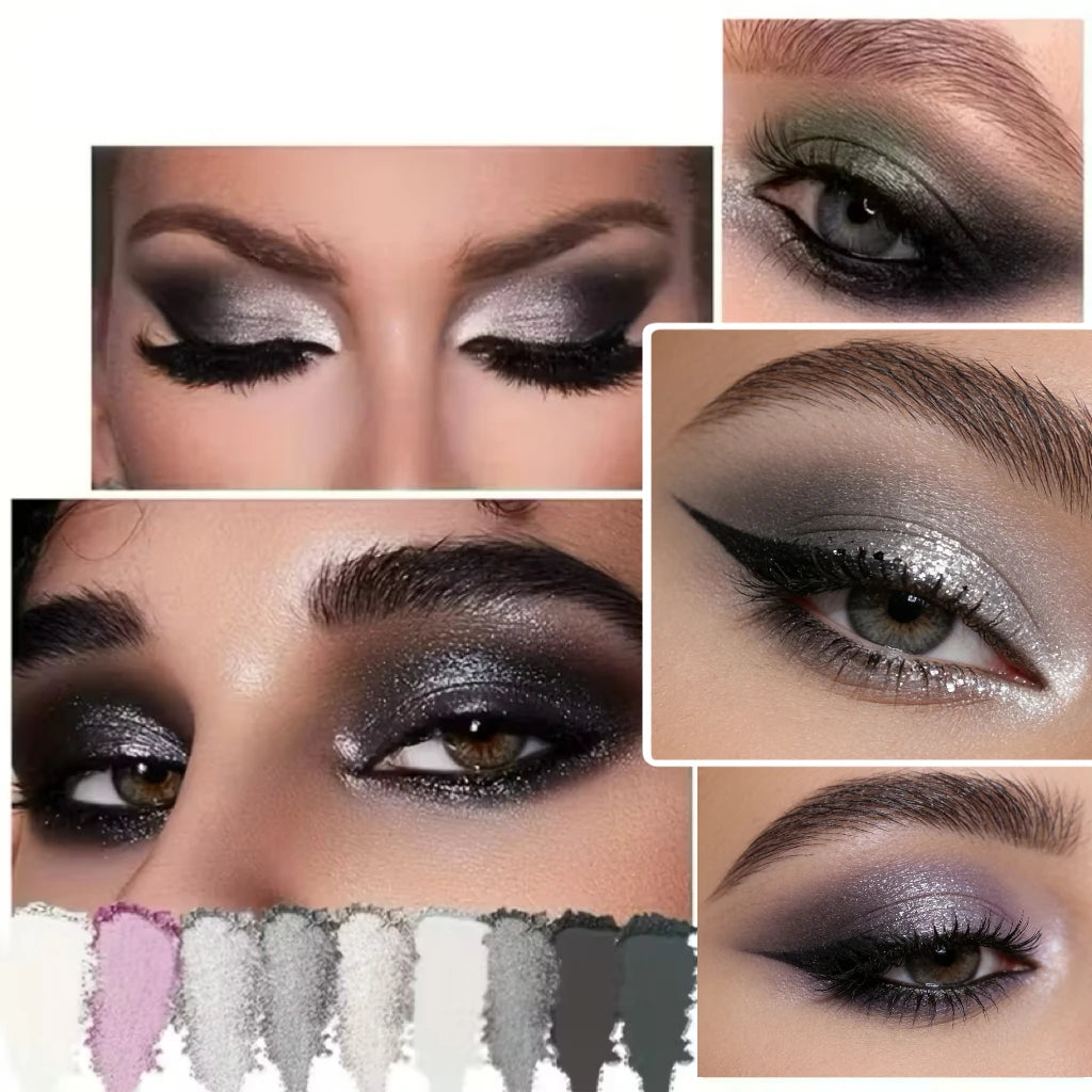 9-Color Smoky Punk Eyeshadow Palette – Long-Lasting Waterproof Eye Makeup