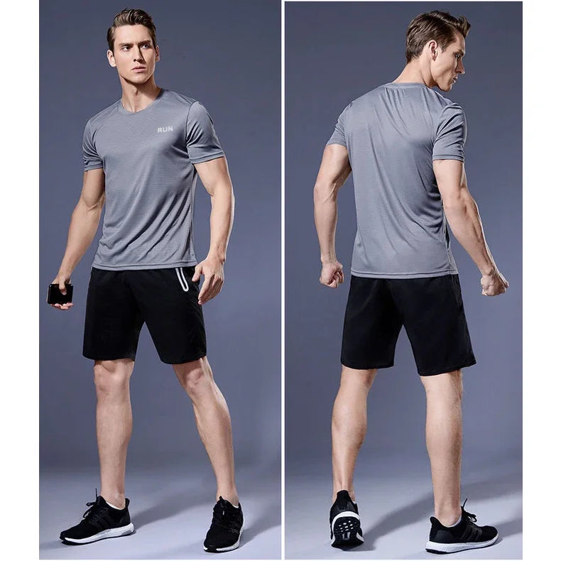 Men's Ice Silk Quick-Dry T-Shirt – High Elastic Breathable Gym & Casual Top