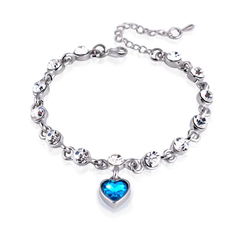 Crystal Love Bracelet – Romantic Korean Fashion Jewelry Women Gift