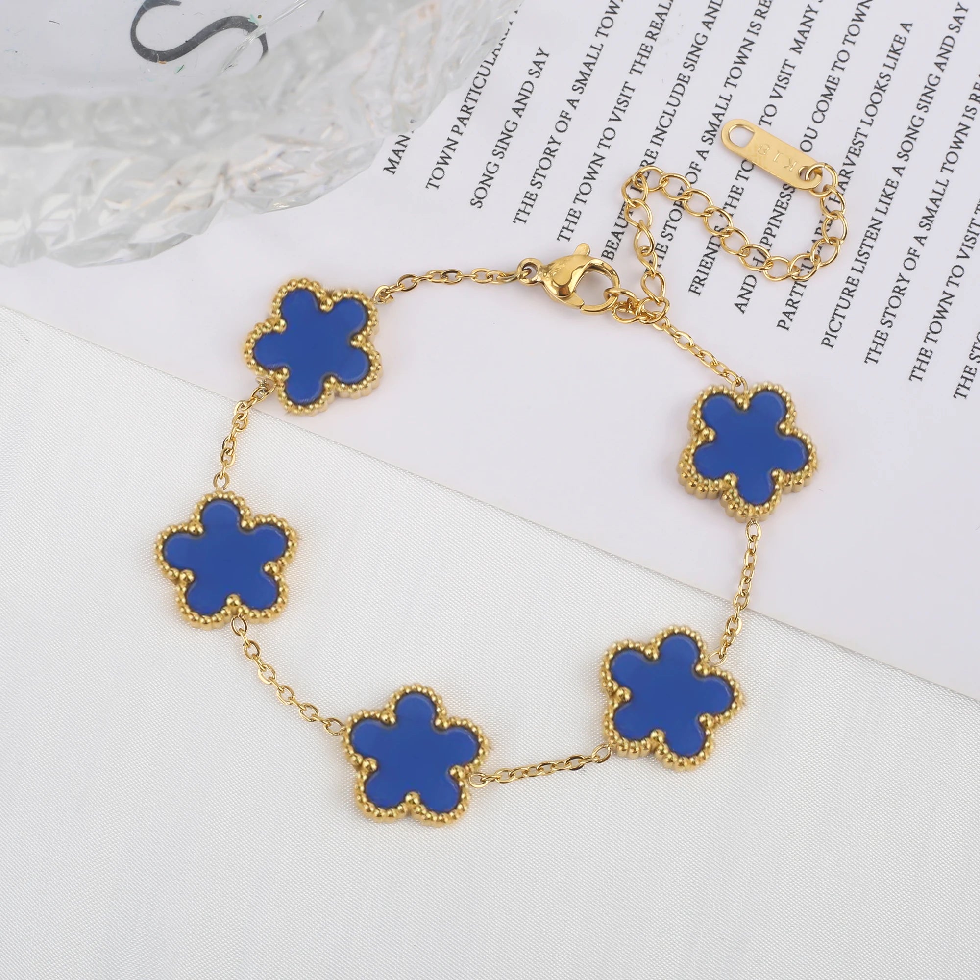 Five Leaf Clover Stainless Steel Bracelet – Shell Flower Women Party Jewelry Gift