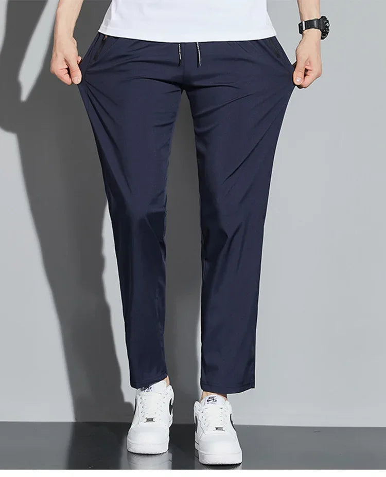 Men’s Slim Fit Stretch Jogger Pants – Elastic Waist Business Casual Korean Style