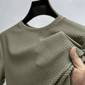 Men's Ice Silk Bamboo Mesh T-Shirt – Slim Fit Breathable Summer Streetwear Tee