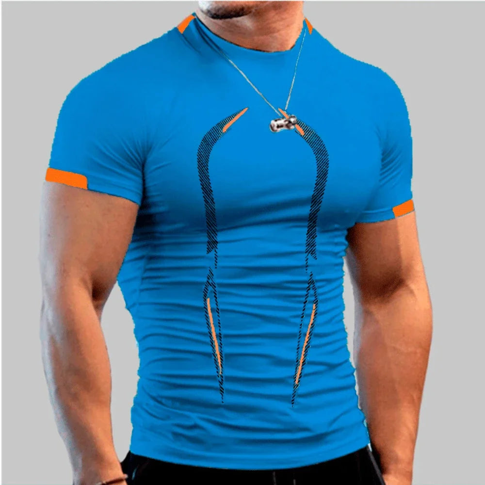 Men's Quick-Dry Sports T-Shirt – Breathable Gym Running Jogging Top