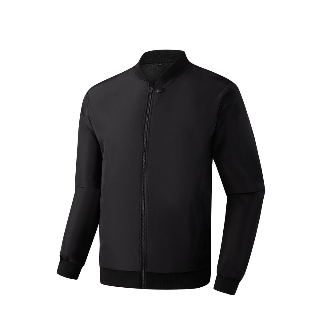 Men's Baseball Collar Casual Jacket – Short Loose Solid Color Thin Coat
