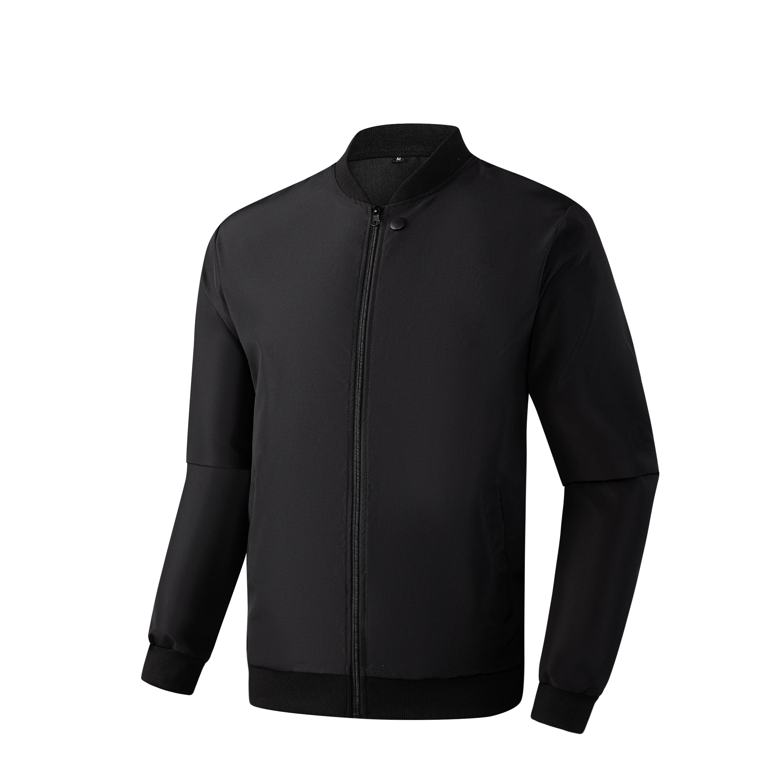 Men's Baseball Collar Casual Jacket – Short Loose Solid Color Thin Coat